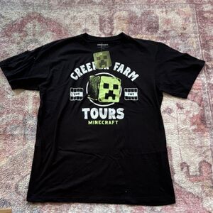 Minecraft Creeper Farm Tours Black XXL 100% Cotton T-Shirt Movie Original NWT